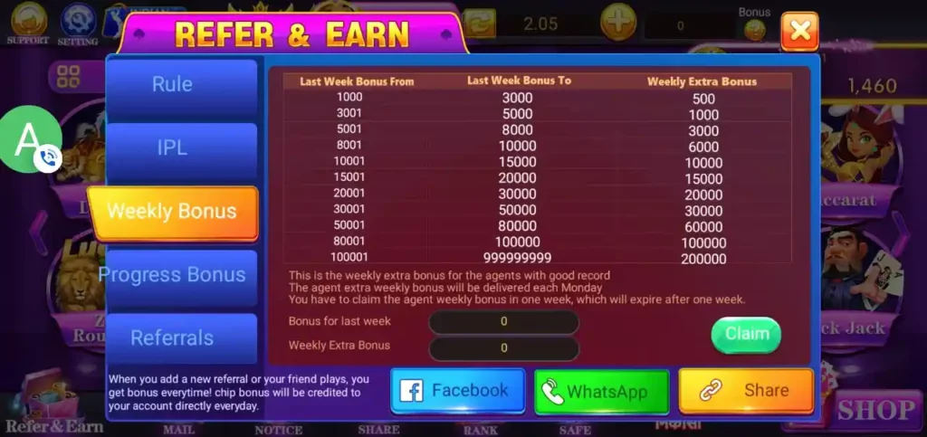 VIP Rummy APK Weekly Bonus