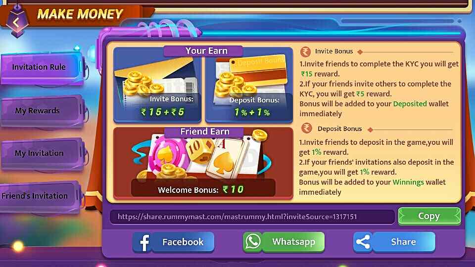 Rummy Mast App Refer & Earn