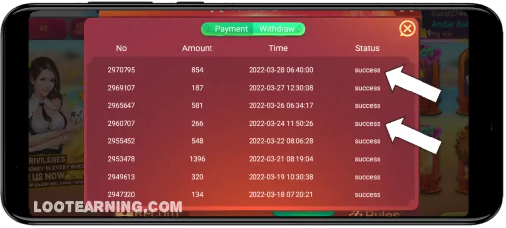 Teen Patti Bindaas payment proof